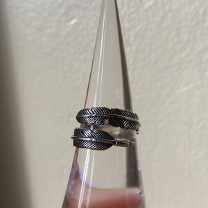 Adjustable Sterling Silver Feather
Wrap Ring